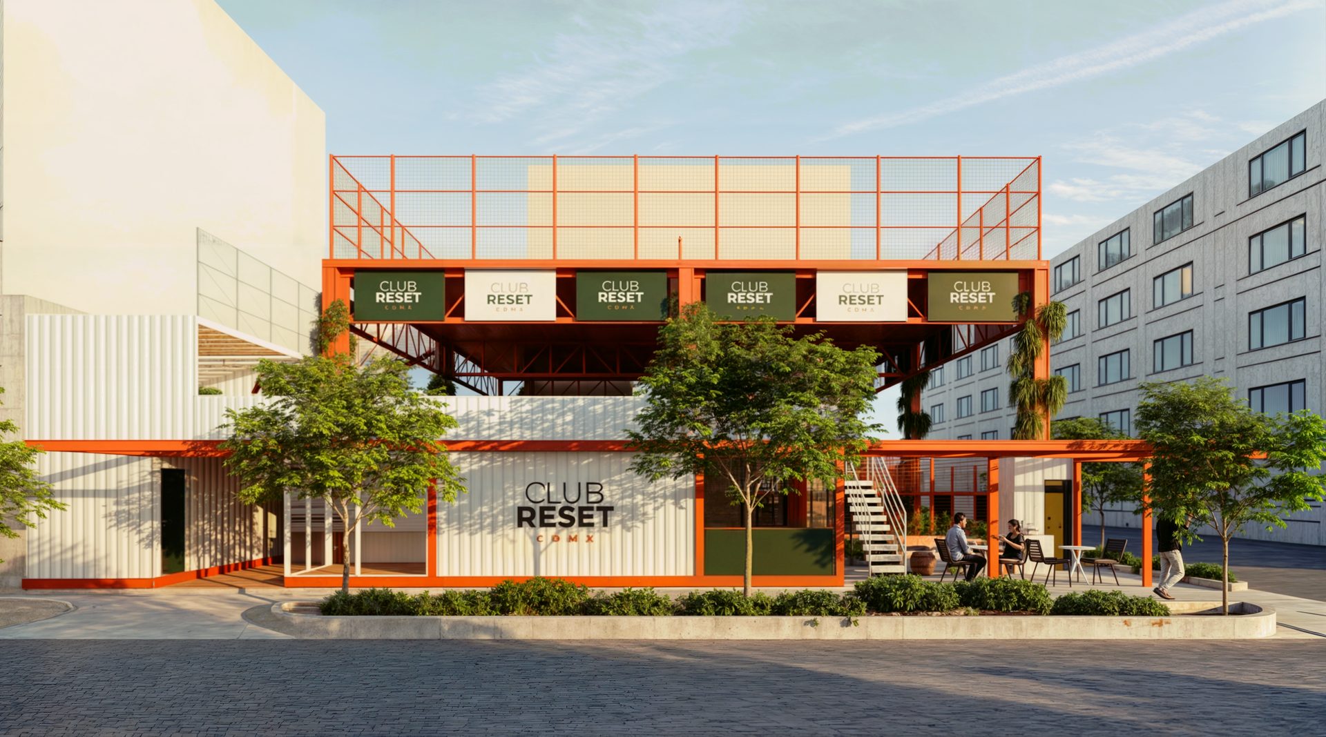 Club Reset CDMX exterior building rendering